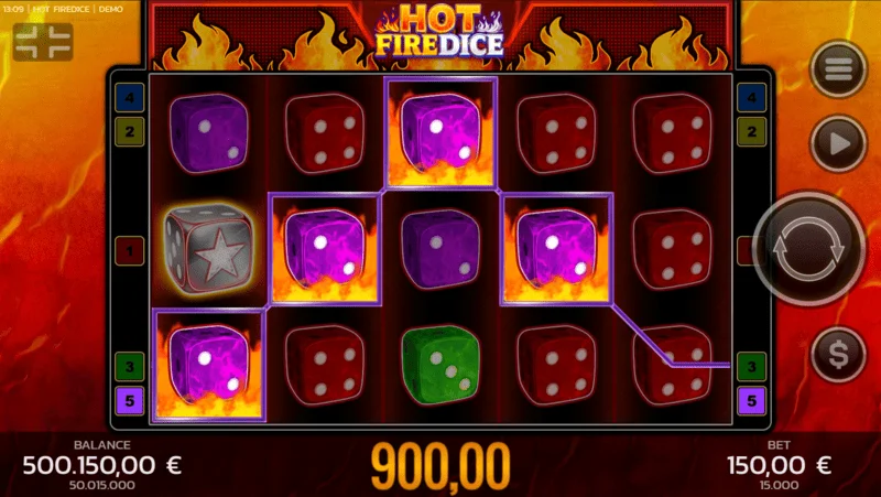 Hot Fire Dice - an buncluiche agus an siombail Fire Blaze atá ag leathnú